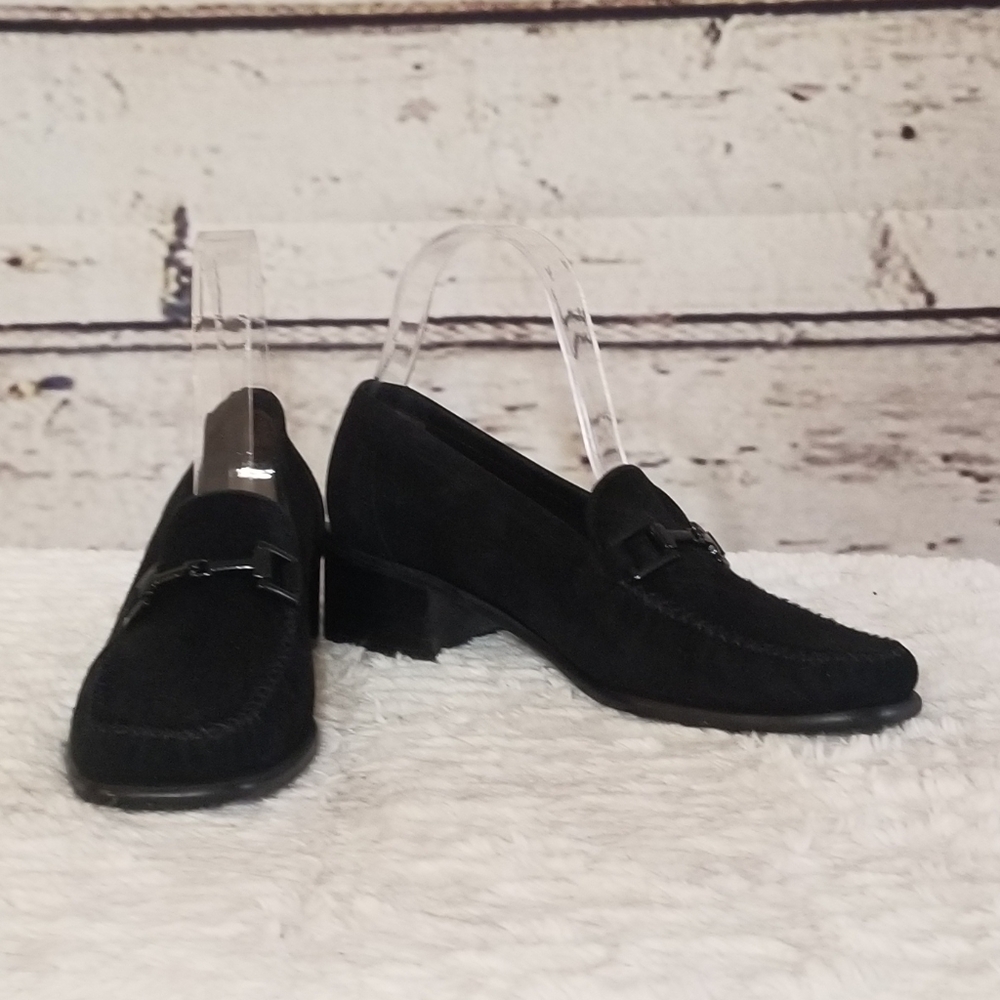 Stuart Weisman Suede & Ponyhair Horsebit L…